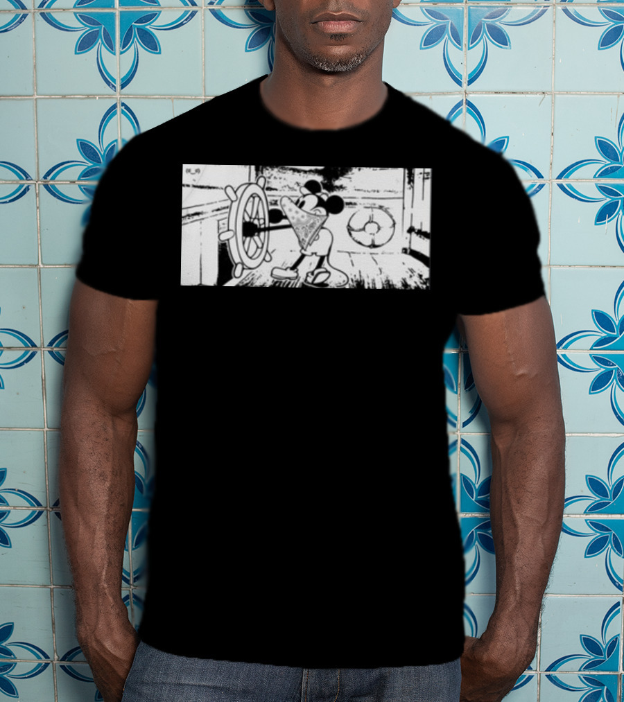 Memeulous Mickey Hood Vintage Steamboat Pizza Sailor T-Shirt