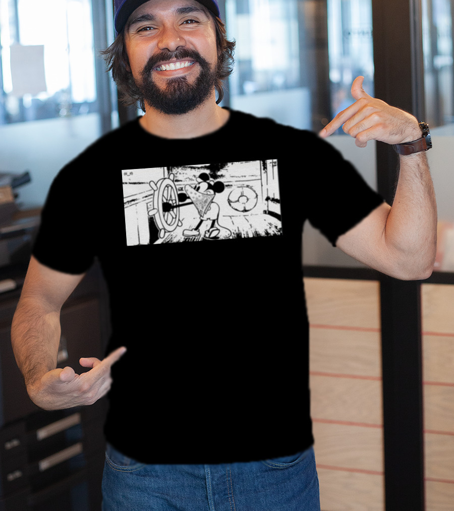 Memeulous Mickey Hood Vintage Steamboat Pizza Sailor T-Shirt
