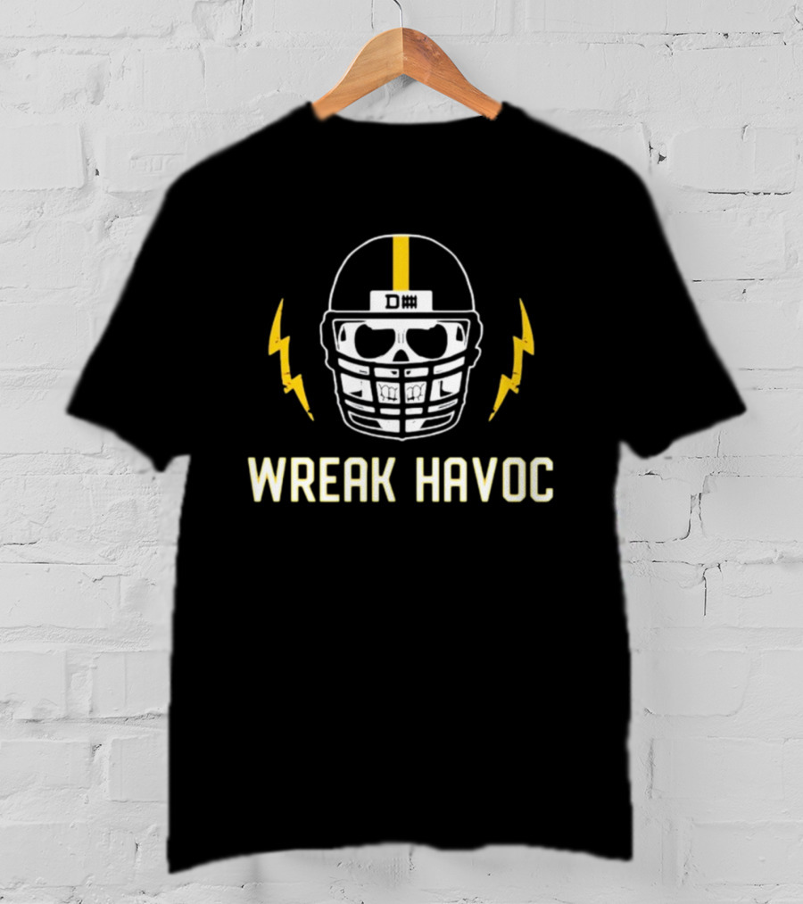 Pittsburgh Defense Skull Helmet Wreak Havoc T-Shirt