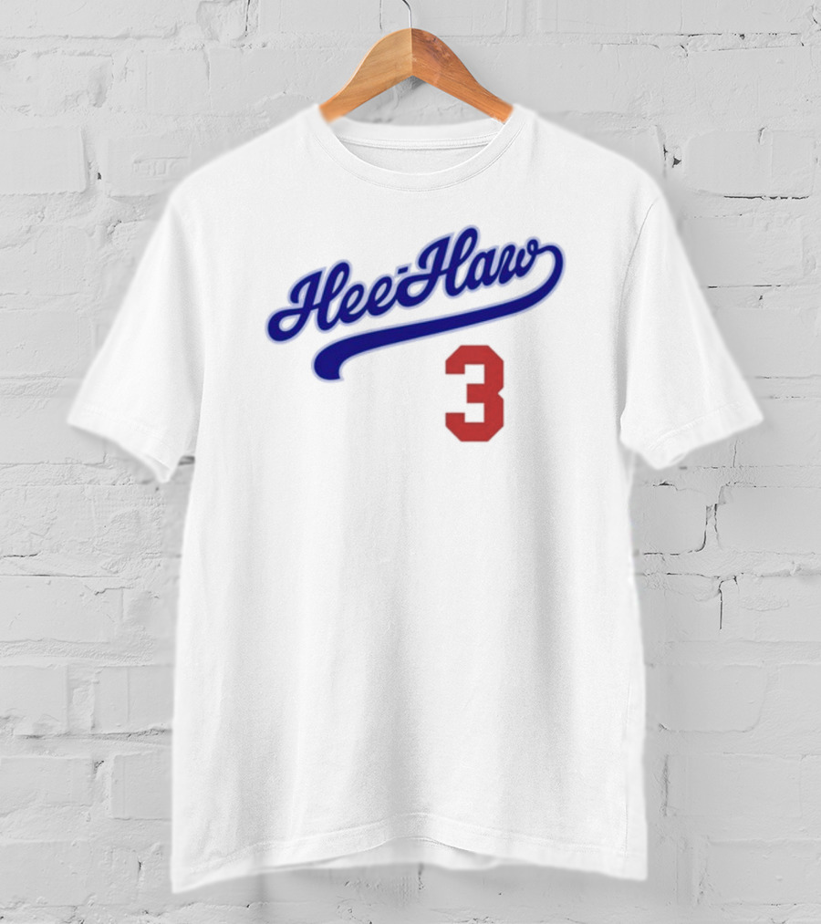Hee-Haw 3 Vintage Script Style With Red Number T-Shirt