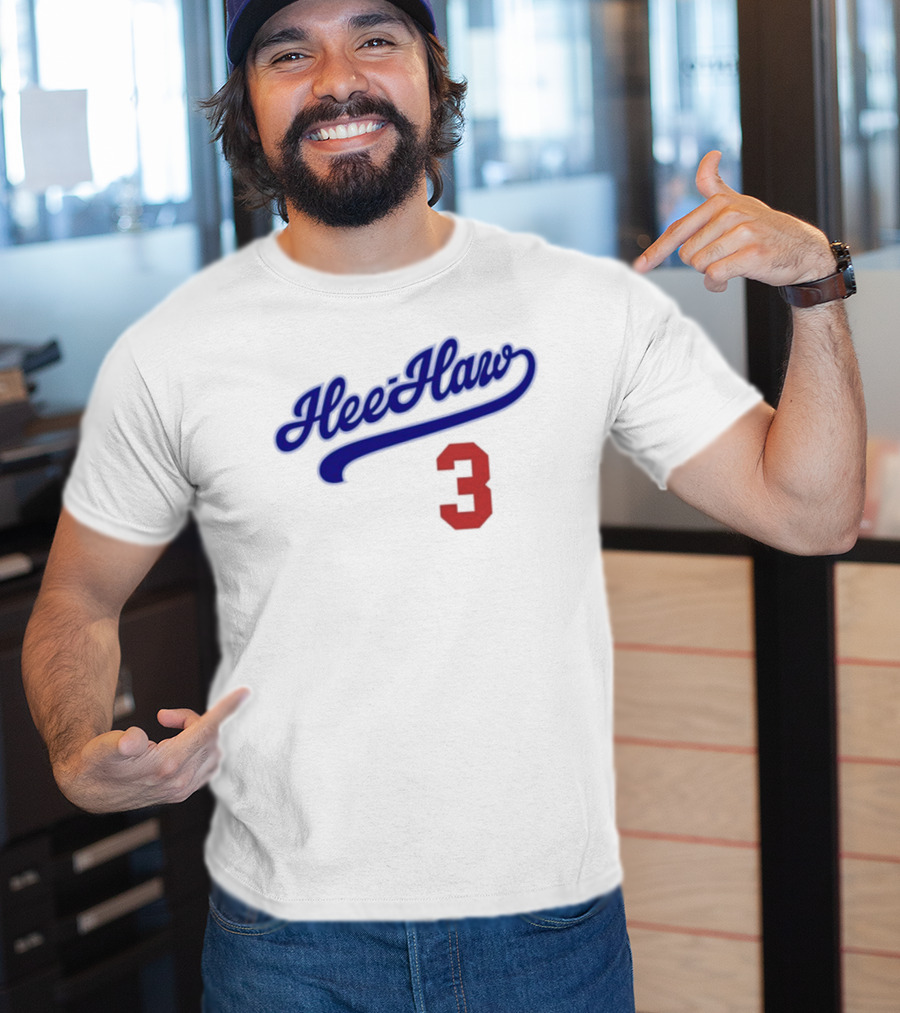 Hee-Haw 3 Vintage Script Style With Red Number T-Shirt