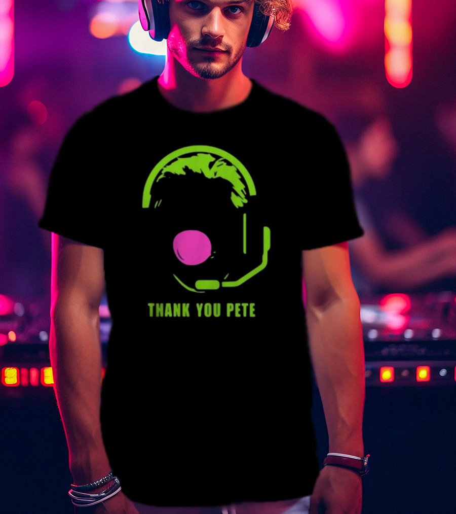 Thank You Pete Simplyseattle Coach Headset Neon T-Shirt