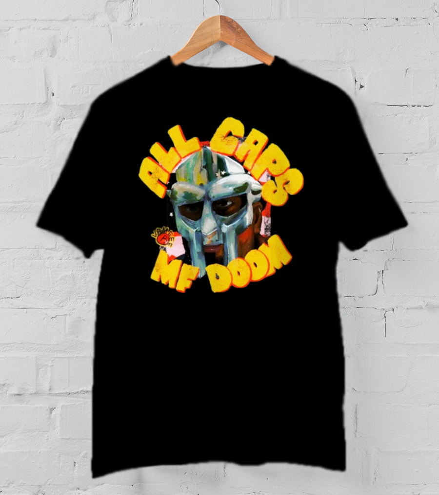 All Caps MF DOOM Villain Graphic Mask T-Shirt