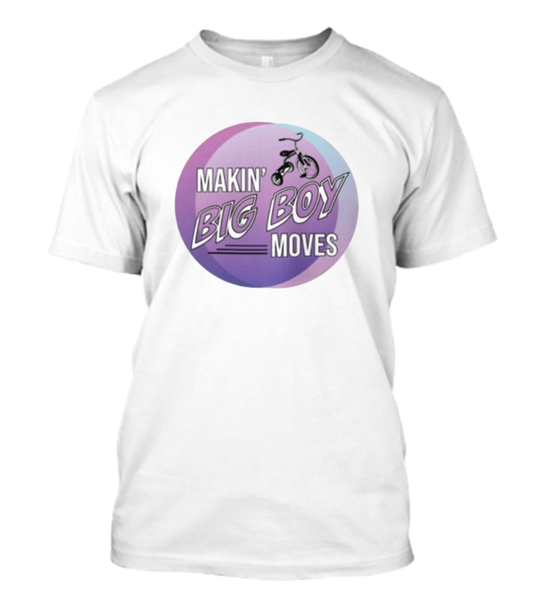 MAKIN' BIG BOY MOVES Bicycle Purple And Blue Gradient T-Shirt