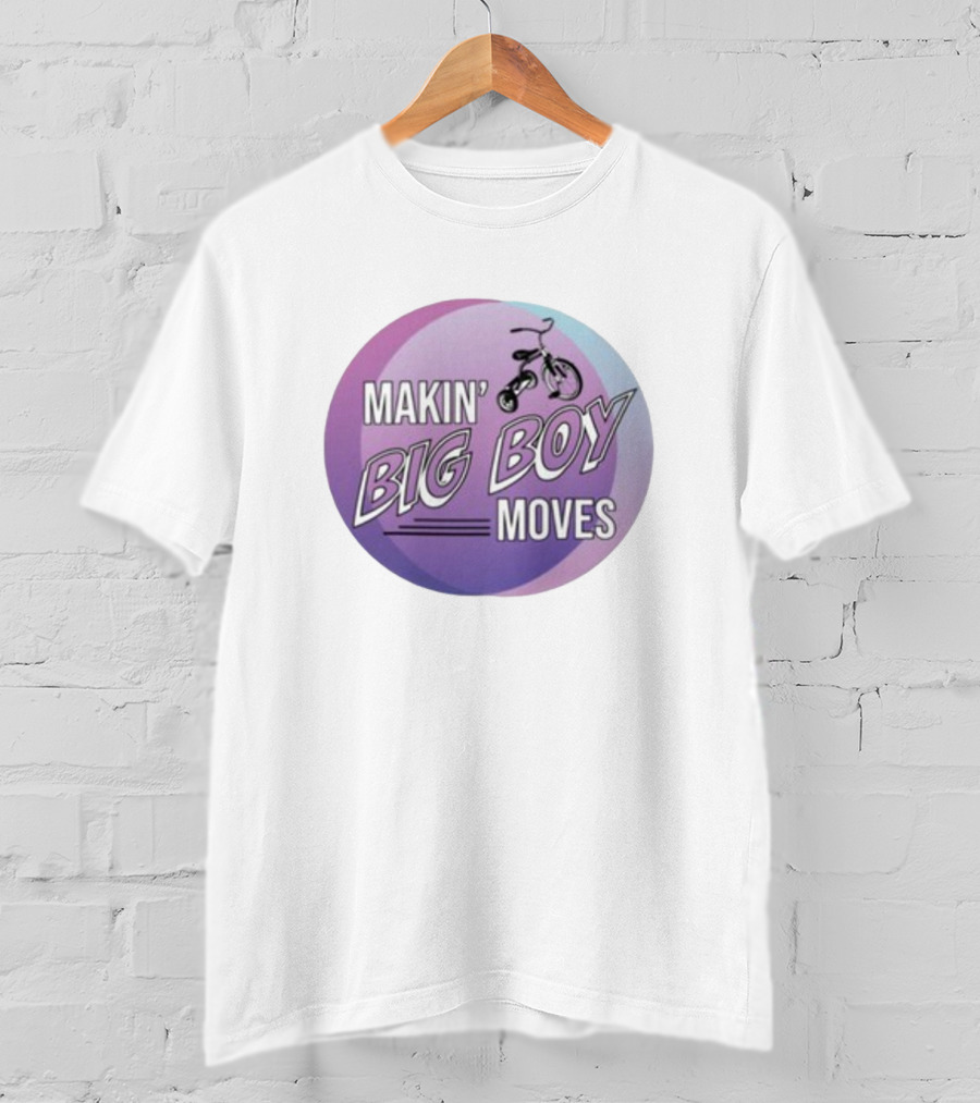 MAKIN' BIG BOY MOVES Bicycle Purple And Blue Gradient T-Shirt
