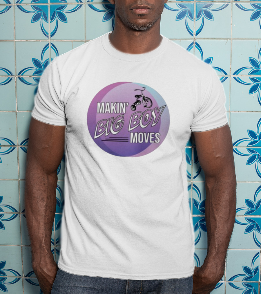 MAKIN' BIG BOY MOVES Bicycle Purple And Blue Gradient T-Shirt