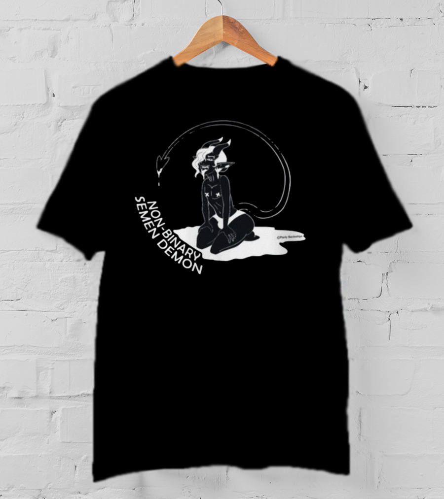 Non-Binary Semen Demon Fantasy Illustration By Party Skeletons T-Shirt