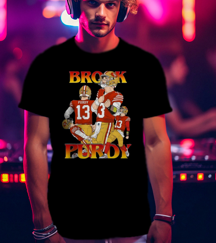 Brock Purdy 49ers Quarterback Action Rita Oak T-Shirt