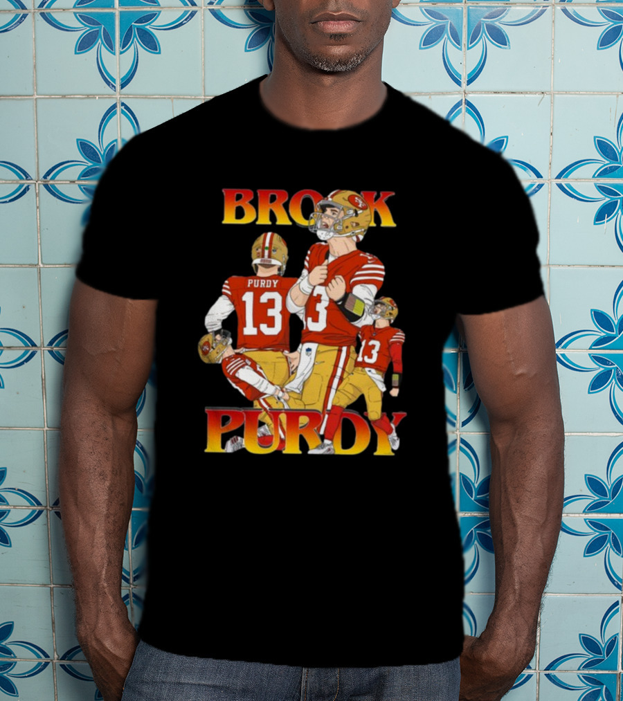 Brock Purdy 49ers Quarterback Action Rita Oak T-Shirt