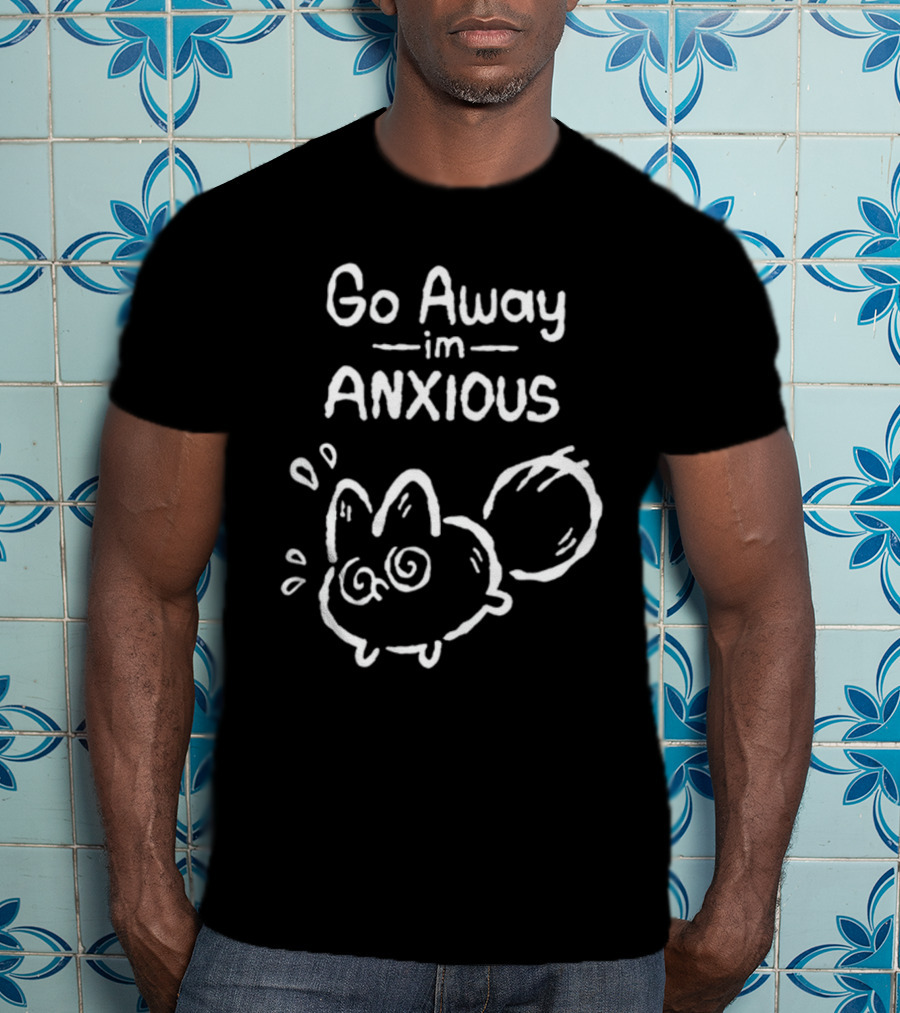 Go Away I'm Anxious Fox Drawing T-Shirt
