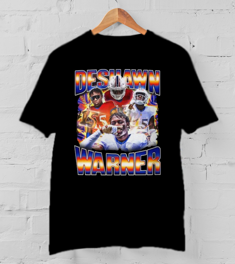 Desawn Warner Football Athletes Action Collage T-Shirt