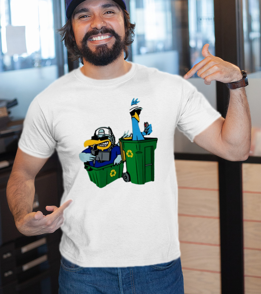 Birdie Juice People’s Birdies Recycling Bin Humor T-Shirt