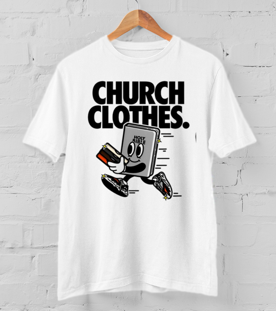 Church Clothes Holy Bible Cartoon Running Sneakers T-Shirt