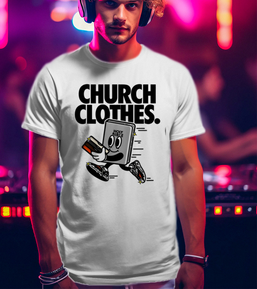 Church Clothes Holy Bible Cartoon Running Sneakers T-Shirt