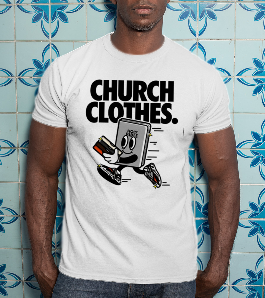 Church Clothes Holy Bible Cartoon Running Sneakers T-Shirt