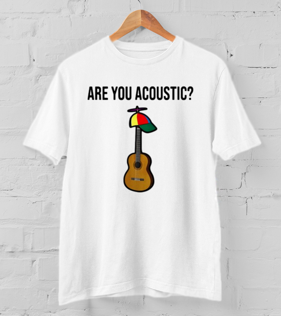 Are You Acoustic Guitar With Colorful Propeller Hat T-Shirt
