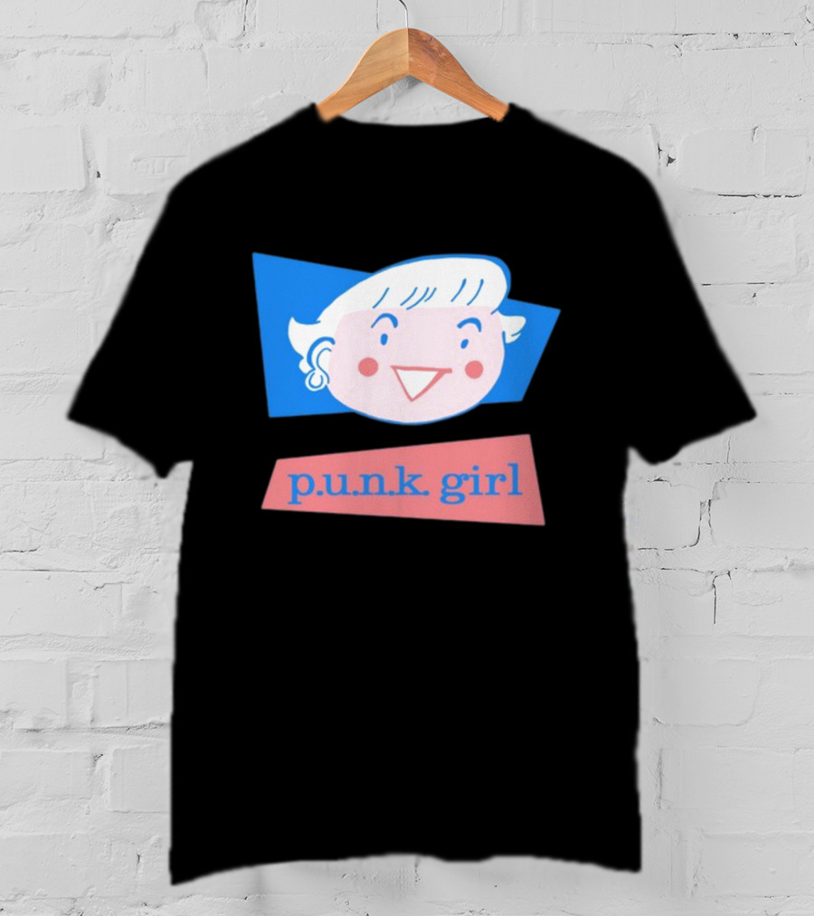 P.U.N.K. Girl Retro Cartoon Style Face T-Shirt