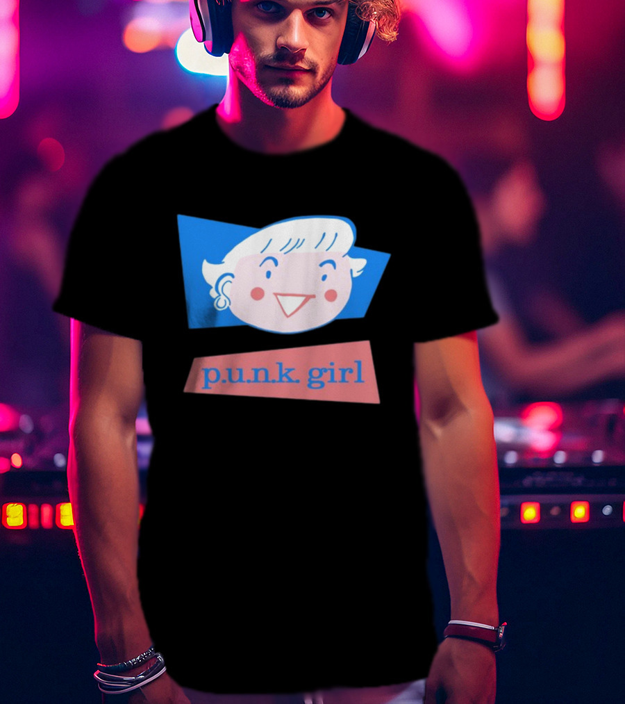 P.U.N.K. Girl Retro Cartoon Style Face T-Shirt