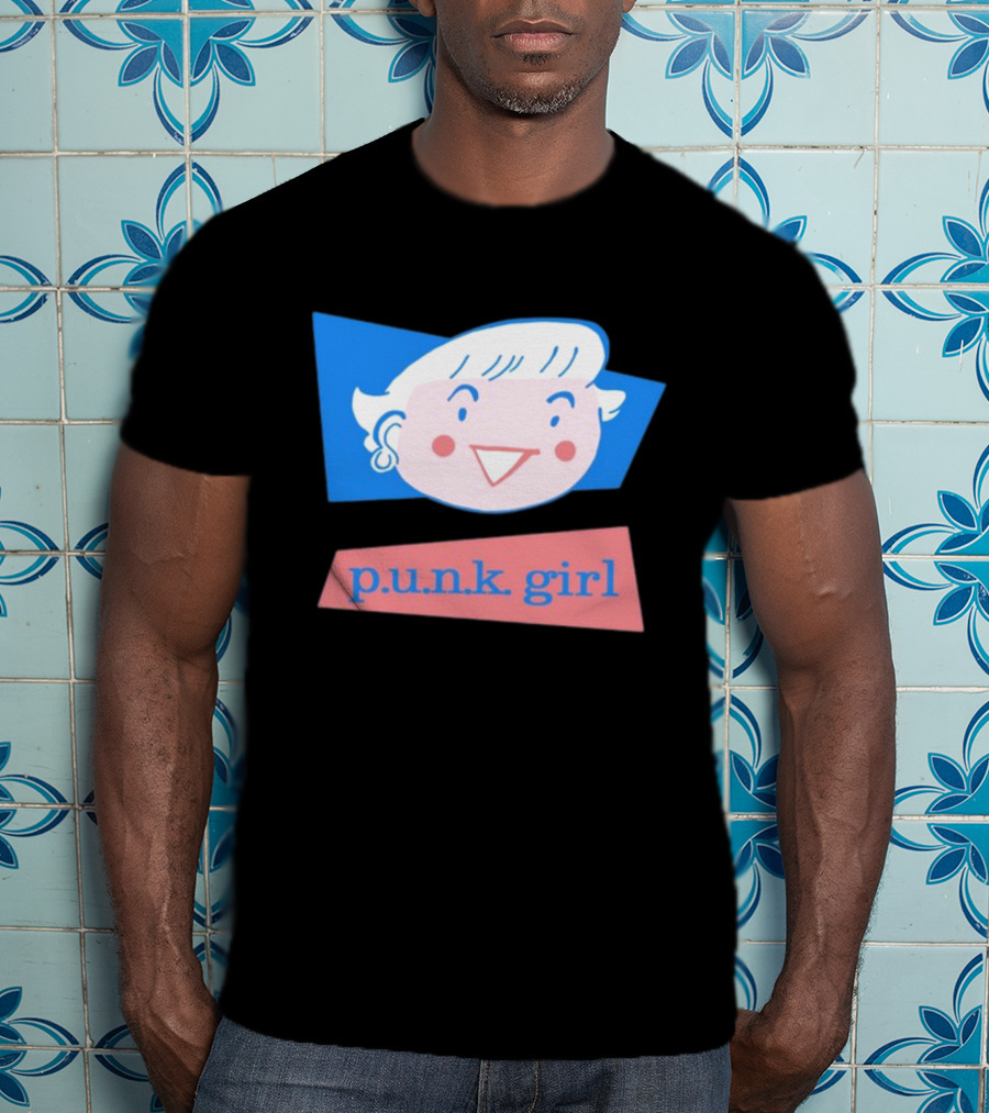 P.U.N.K. Girl Retro Cartoon Style Face T-Shirt