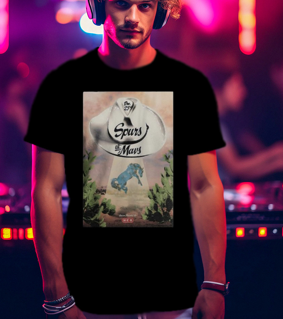 Dec 23 Spurs At Mavs Presented By H-E-B Cowboy Hat And Cactus Scene T-Shirt