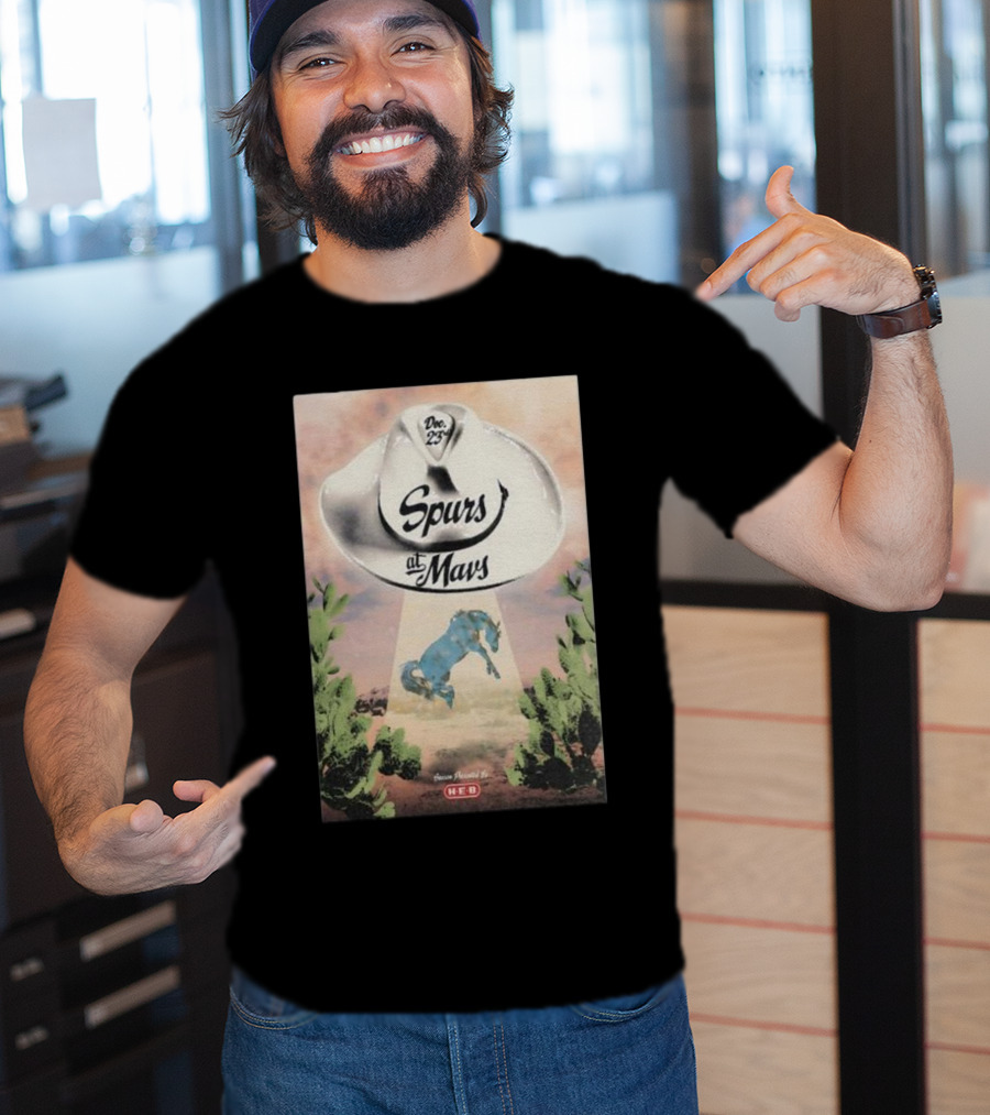 Dec 23 Spurs At Mavs Presented By H-E-B Cowboy Hat And Cactus Scene T-Shirt