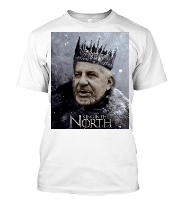 Bill Belichick King In The North Game Of Thrones Style Crown And Fur Cloak T-Shirt