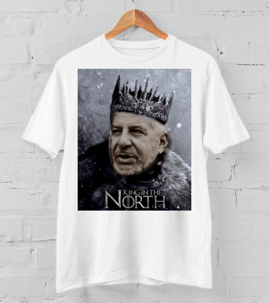 Bill Belichick King In The North Game Of Thrones Style Crown And Fur Cloak T-Shirt