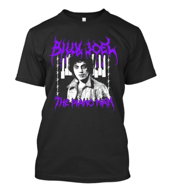 Billy Joel The Piano Man Purple Lettering Piano Keys T-Shirt