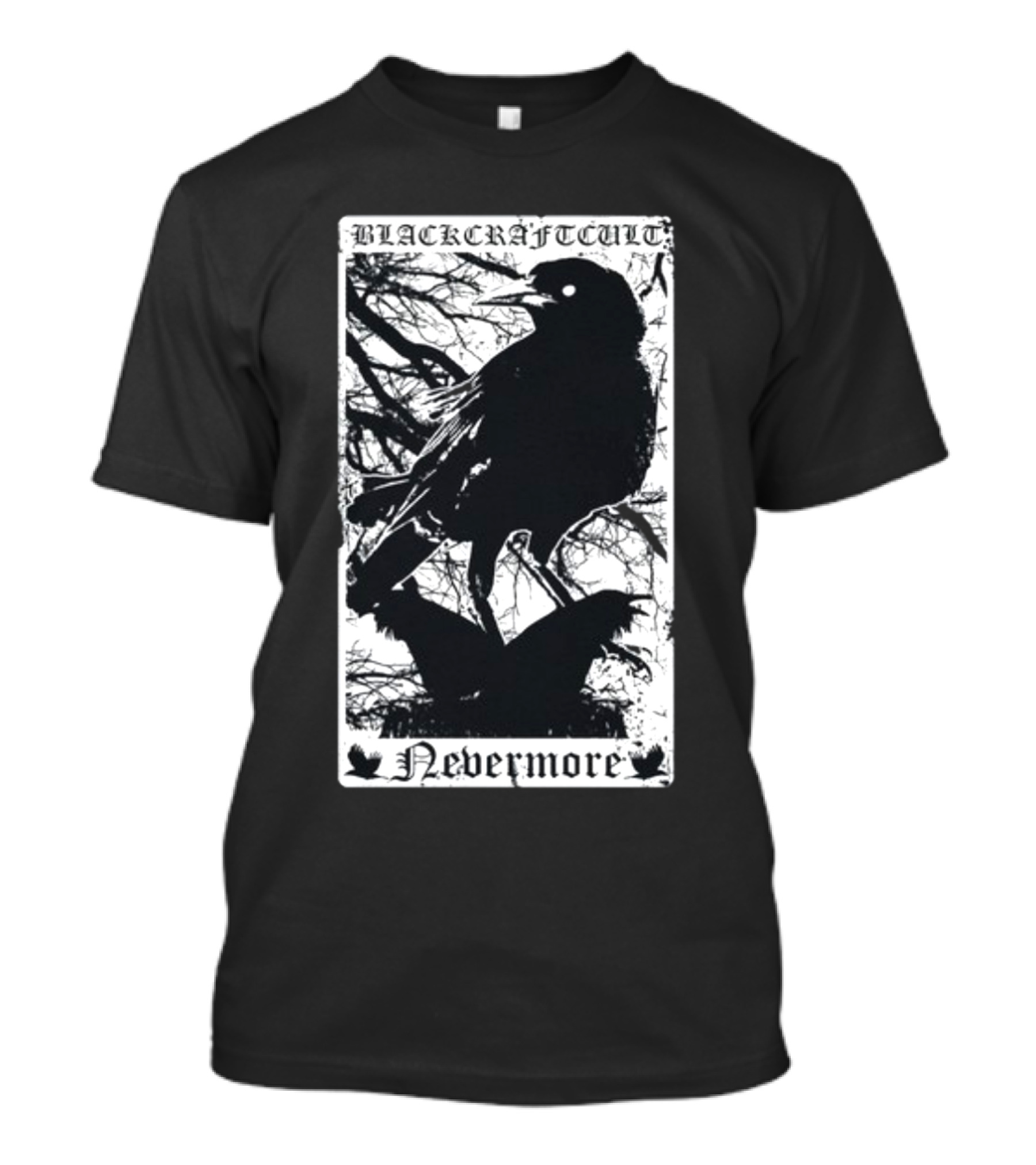 Blackcraftcult Nevermore Raven Tarot Card T-Shirt