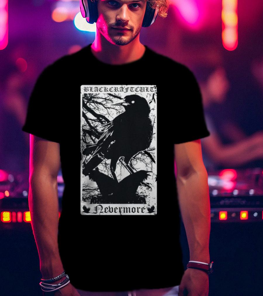 Blackcraftcult Nevermore Raven Tarot Card T-Shirt