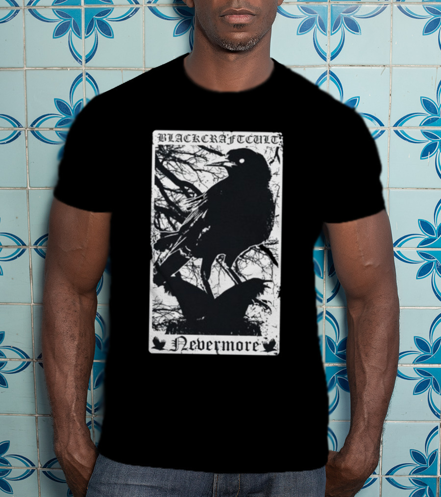 Blackcraftcult Nevermore Raven Tarot Card T-Shirt