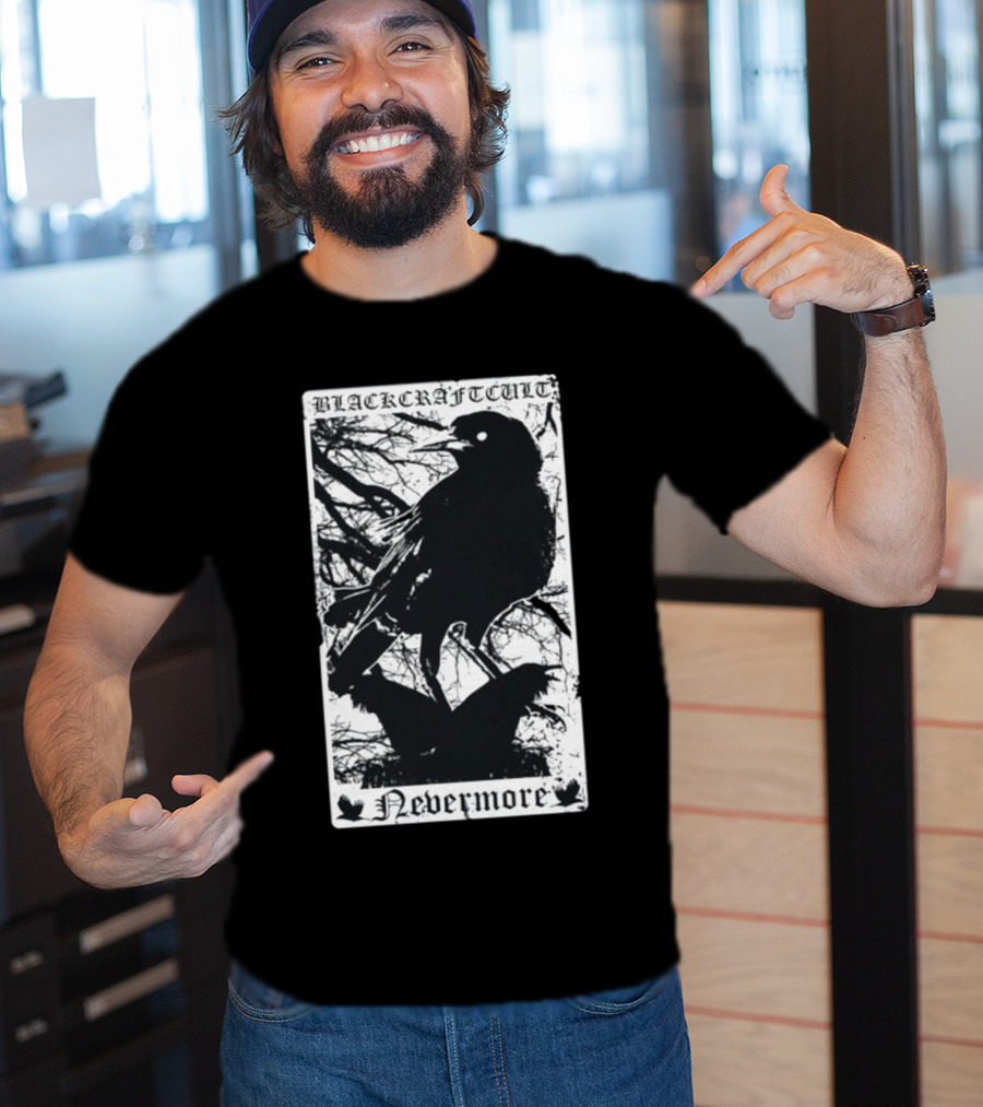Blackcraftcult Nevermore Raven Tarot Card T-Shirt