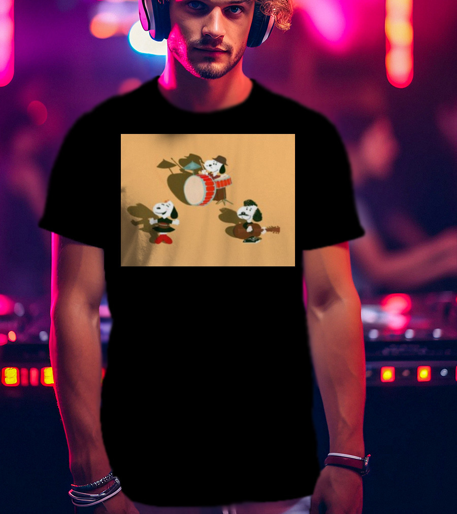 Paramore And Snoopy Characters Playing Musical Instruments T-Shirt
