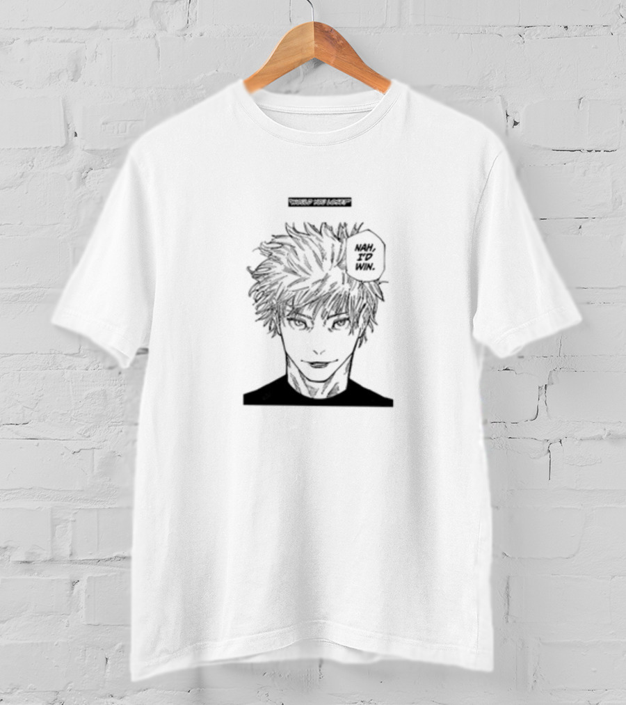 Goofyahhtees Nah I'd Win Manga Style Anime Character Confident Expression T-Shirt