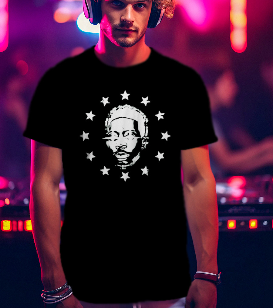 Brett Gray Starborn Face Surrounded By Stars T-Shirt