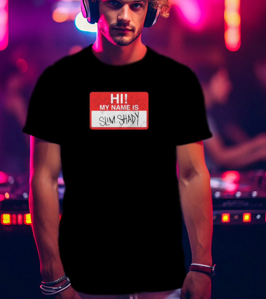 Hi My Name Is Slim Shady Eminem Inspired Nametag T-Shirt