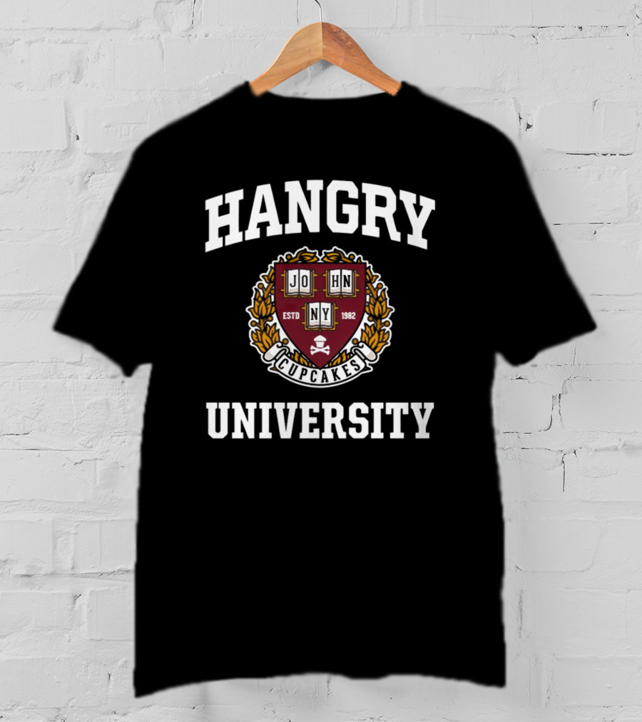 Hangry University Johnnycupcakes Estd 1982 Crest T-Shirt