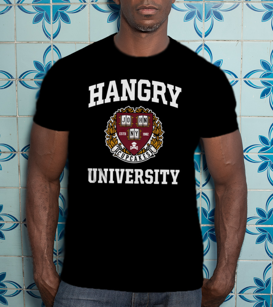 Hangry University Johnnycupcakes Estd 1982 Crest T-Shirt