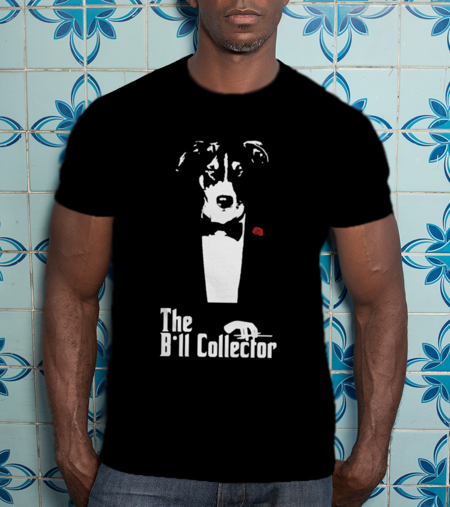 The Bill Collector Dog In Tuxedo With Red Rose T-Shirt