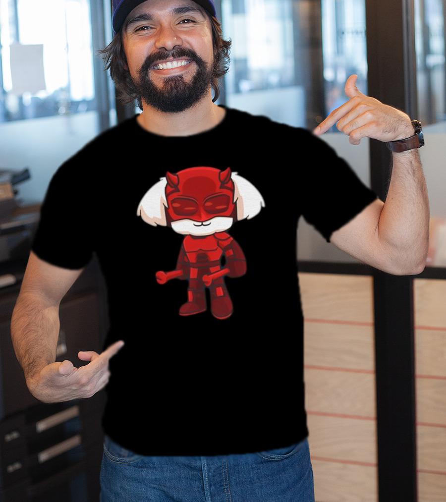 Doug The Devil Of Hell's Kitchen Red Demon Character With Mask And Horns T-Shirt