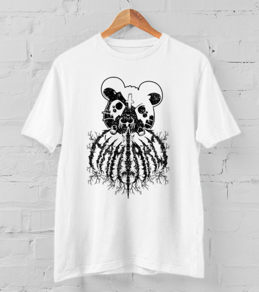 Heavy Metal Hamtrao Dark Metal Style Hamster Symbol And Text T-Shirt