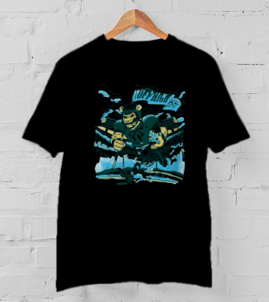 Offhigh Progress Pulse White Charging Bear Athlete In A Dynamic Sports Adventure T-Shirt