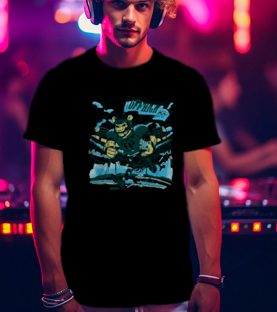 Offhigh Progress Pulse White Charging Bear Athlete In A Dynamic Sports Adventure T-Shirt