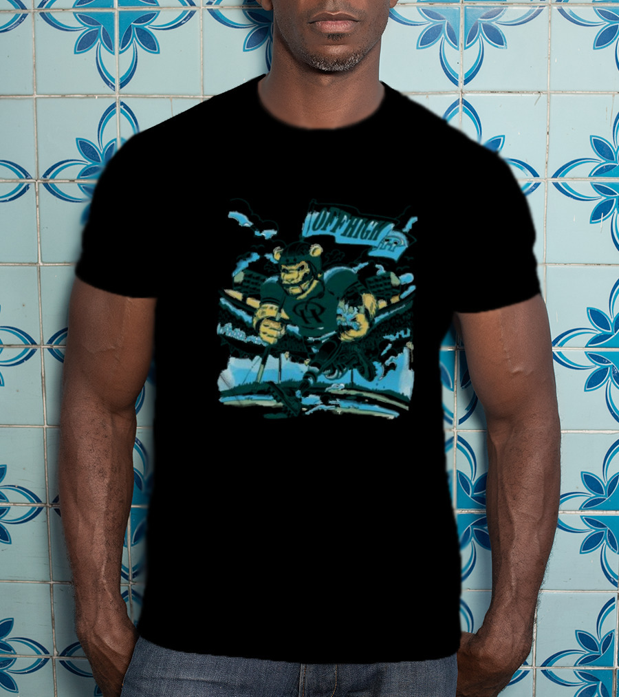 Offhigh Progress Pulse White Charging Bear Athlete In A Dynamic Sports Adventure T-Shirt