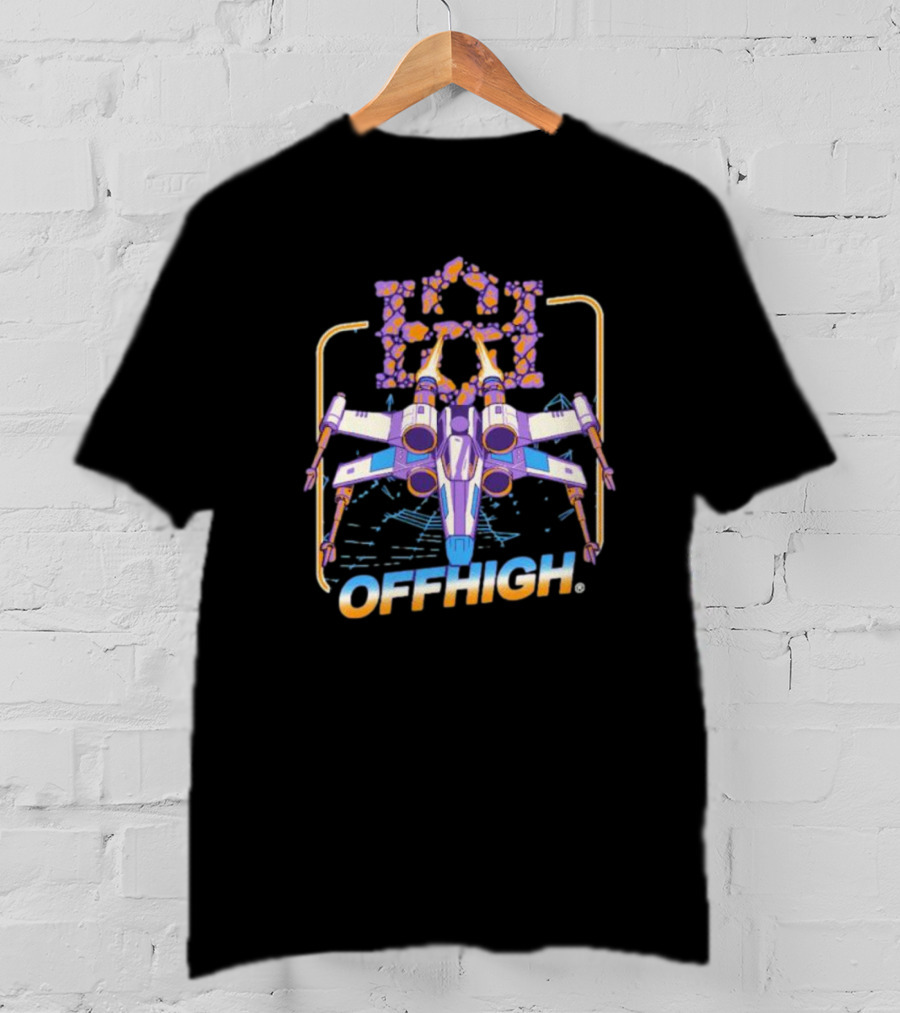 Offhigh Skywalker Spaceship Adventure Retro Neon T-Shirt