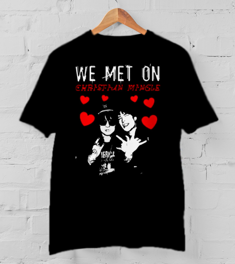 We Met On Christian Mingle Jake Webber Johnnie Guilbert Hearts Alkalinedrip T-Shirt