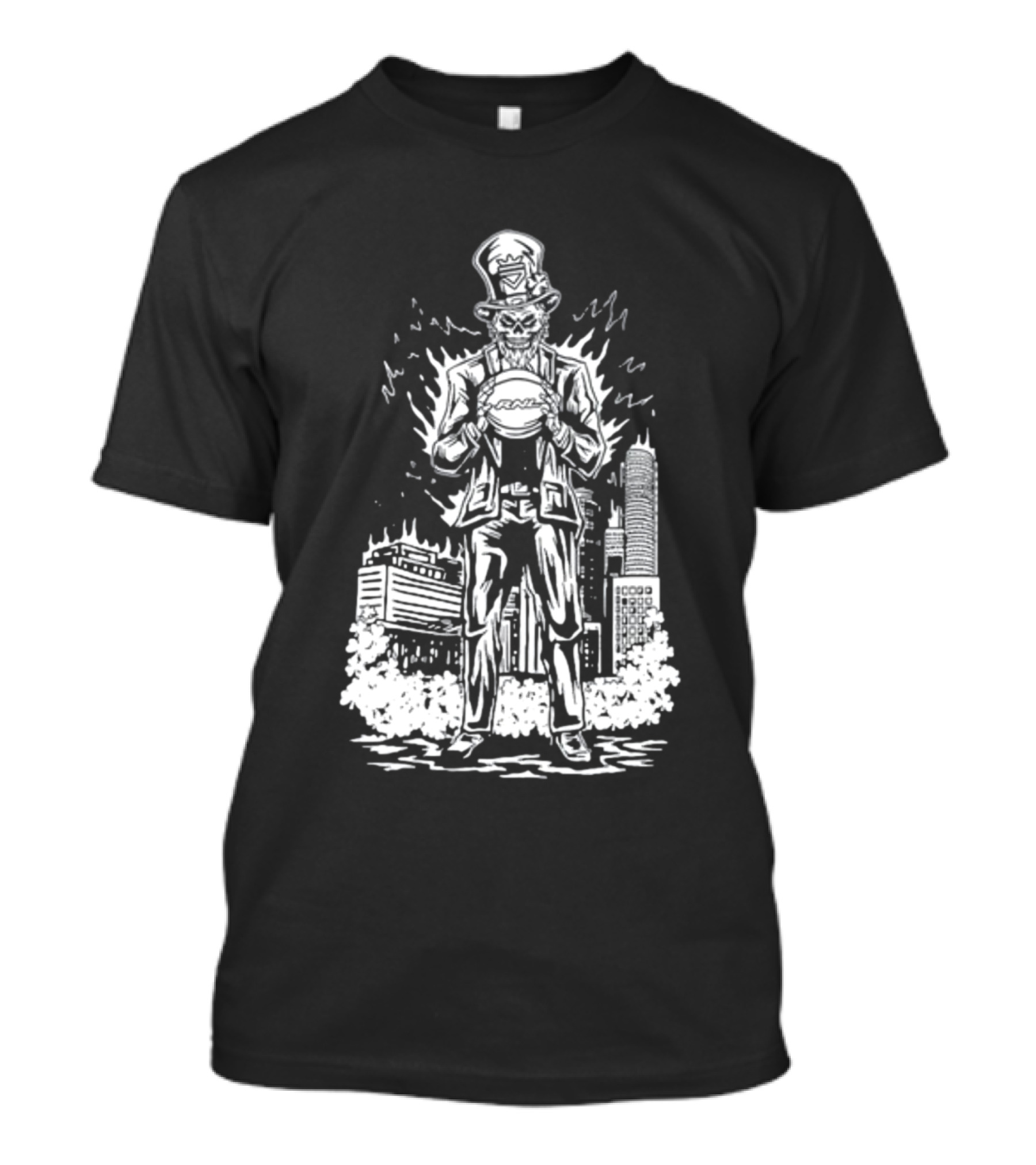 Richandlonely Prestige Boston Uncle Sam Basketball City Skyline T-Shirt
