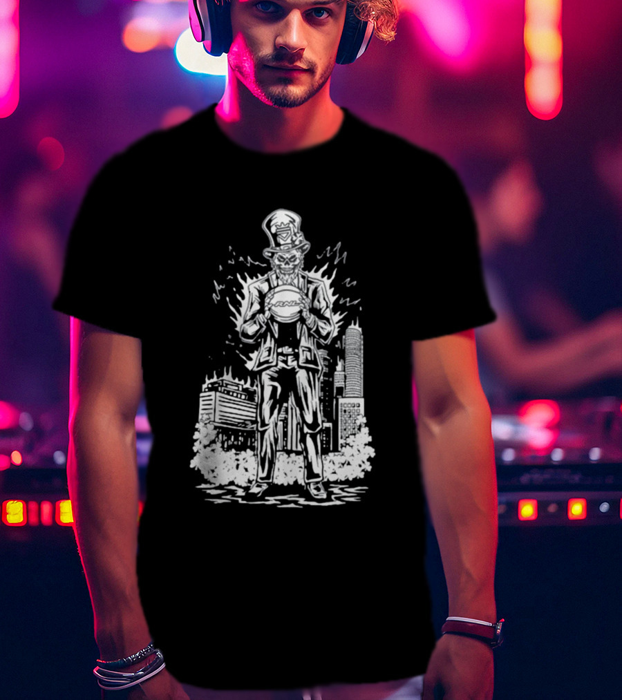 Richandlonely Prestige Boston Uncle Sam Basketball City Skyline T-Shirt