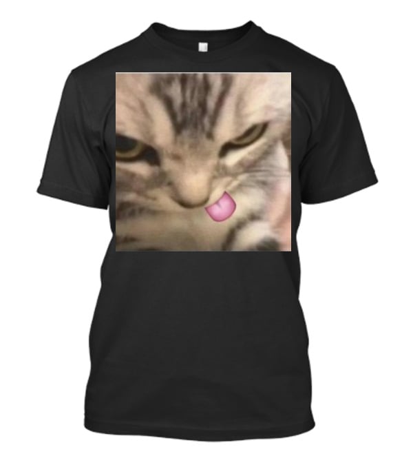 Sillyteestudio Silly Kitten Funny Cute Tongue Out Cat Meme T-Shirt