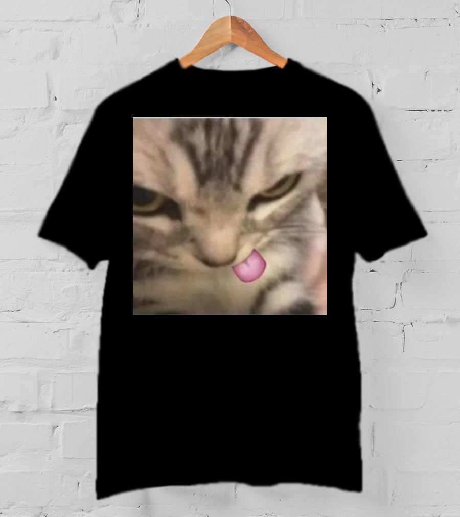 Sillyteestudio Silly Kitten Funny Cute Tongue Out Cat Meme T-Shirt